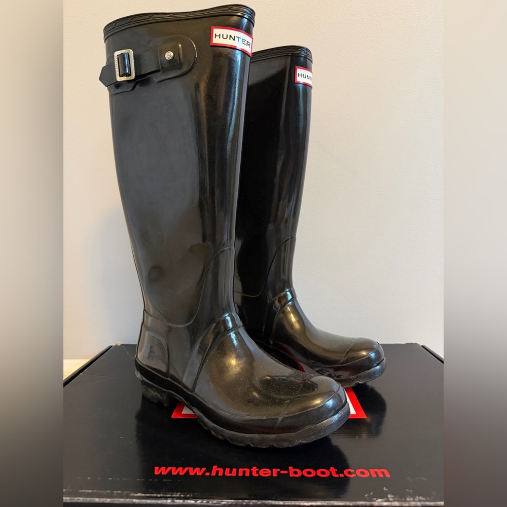 Hunter Black Original Gloss Rain Boots